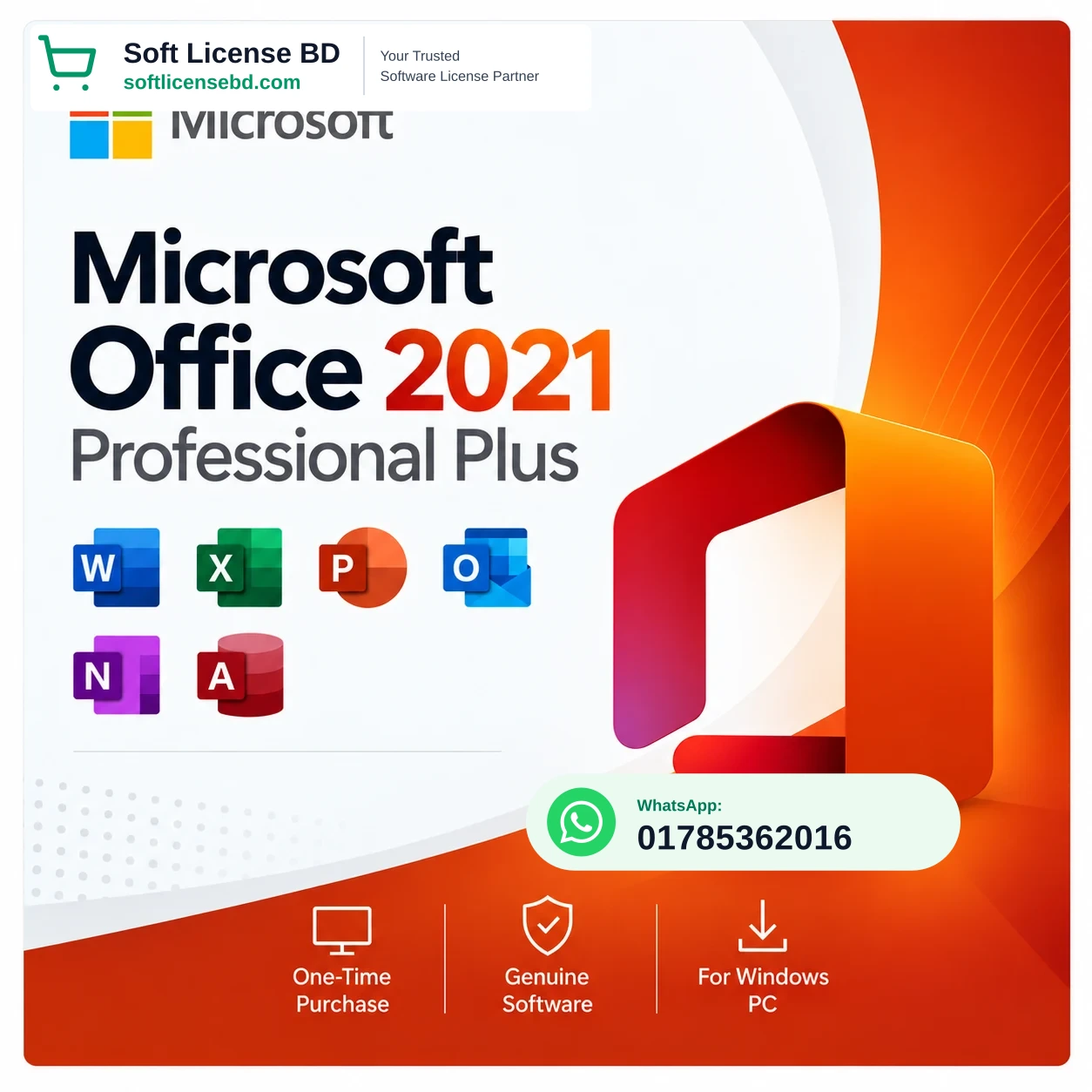 Microsoft Office 2021 Professional Plus | Genuine License Key | 1 PC | Lifetime Activation