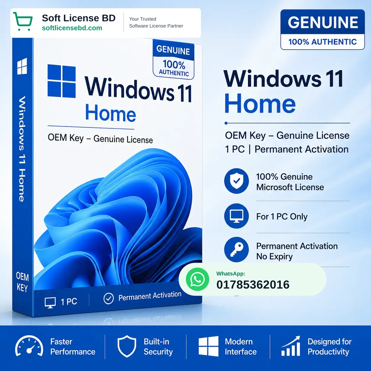 Windows 11 Home OEM Key – Genuine License | 1 PC | Permanent Activation