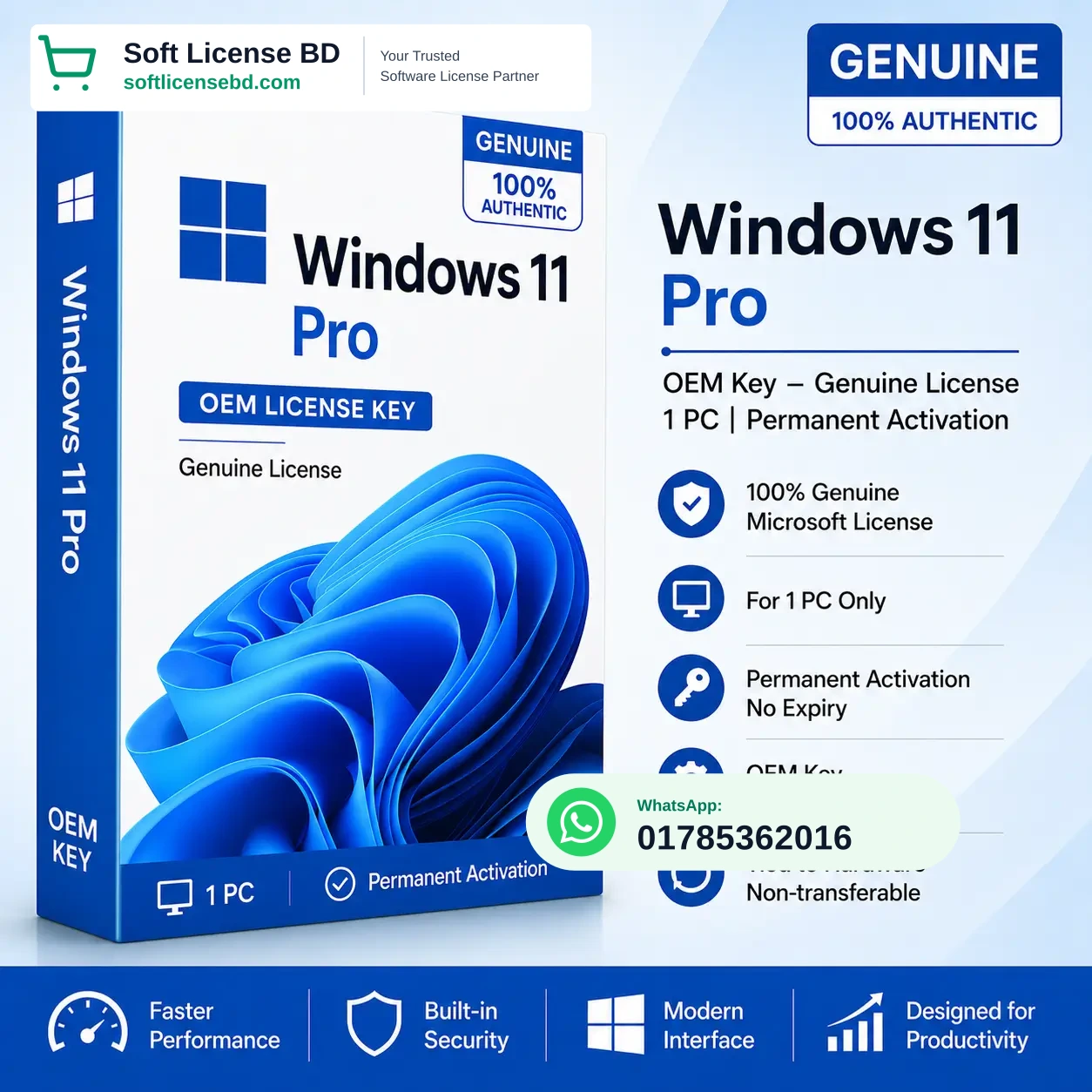 Windows 11 Pro OEM Key – Genuine License | 1 PC | Permanent Activation